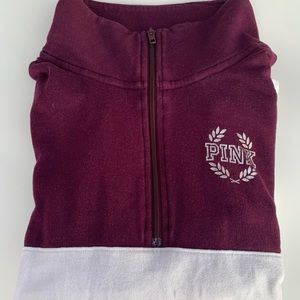 PINK burgundy half zip up